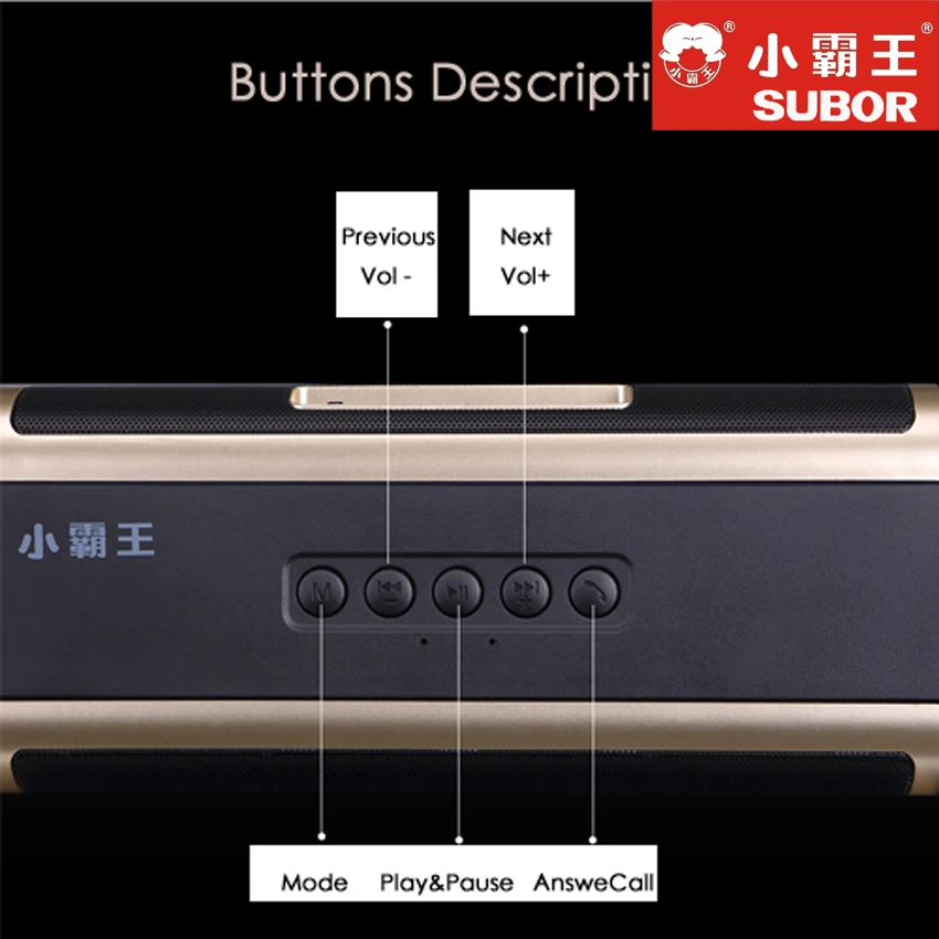 Subor D58 2018 Новый Беспроводной Bluetooth Динамик Портативный TF Аудио коробка стерео