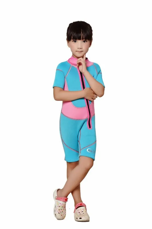 WDS-8002-3 Children Wetsuit 2.5mm Neoprene Thick Swimsuit for Winter Autumn Spring Shorty Swimwear
