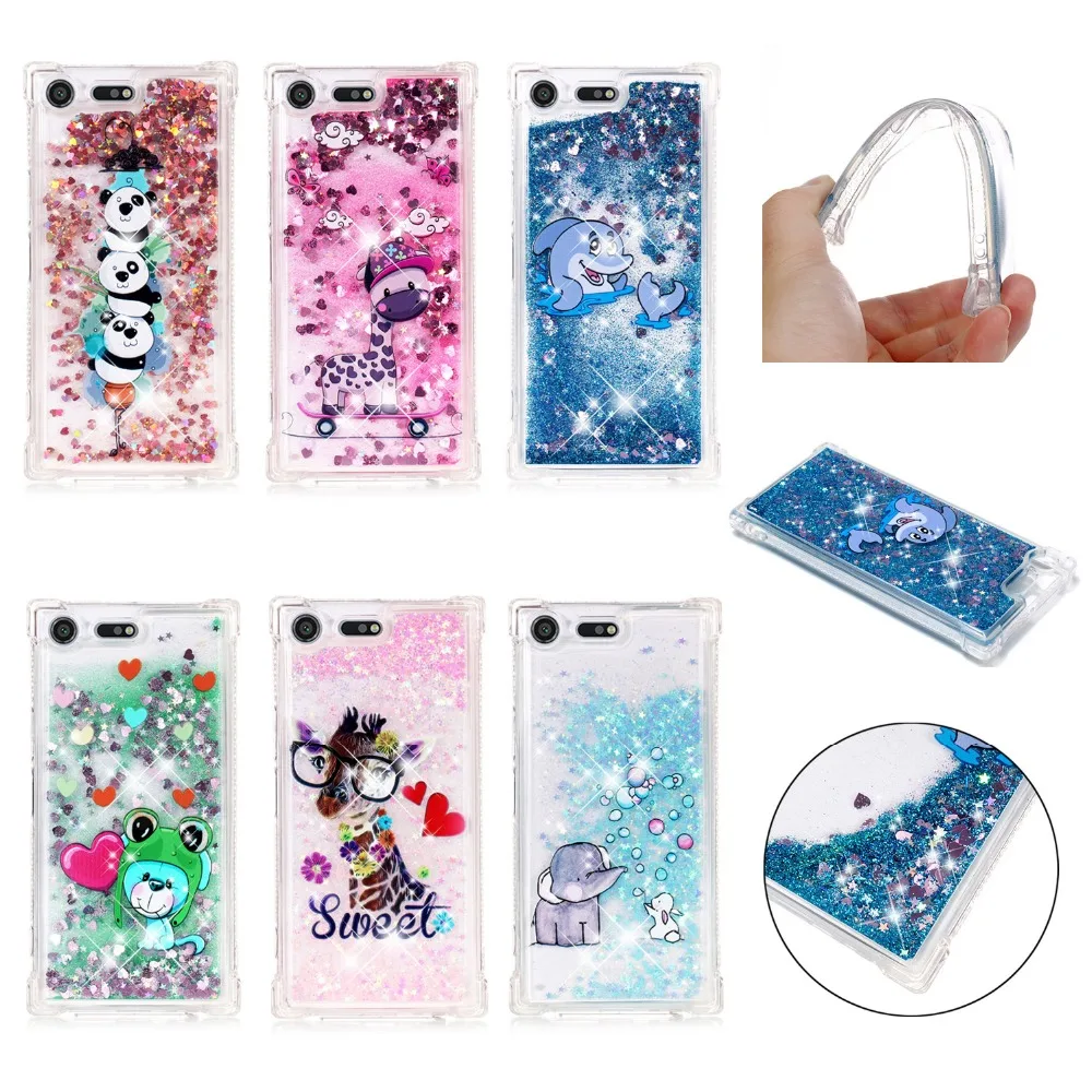 

LUCKBUY Dynamic Glitter Liquid Quicksand Silicone TPU Case For Sony Xperia XA1 XA2 XZ1 XZ2 XZ Premium Compact for Sony Xperia L2