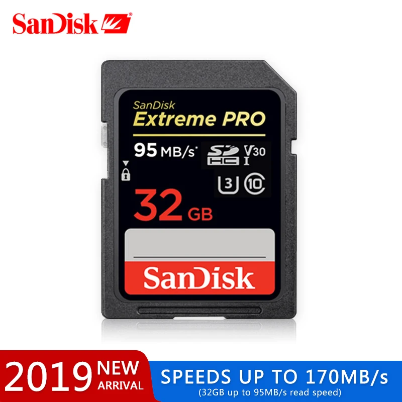 SanDisk SD карта 16 ГБ 32 ГБ 64 Гб 128 ГБ 256 Гб карта памяти 80 МБ/s-95MB/с для Canon Nikon SLR Камера Съемки 4K видео