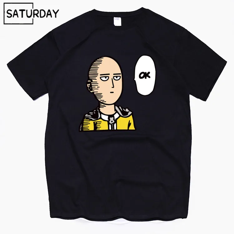 

Men's Anime One Punch Harajuku Funny Cotton T Shirts 2019 Summer Cotton Workout Tshirts Anime Tops Boyfriend Gift
