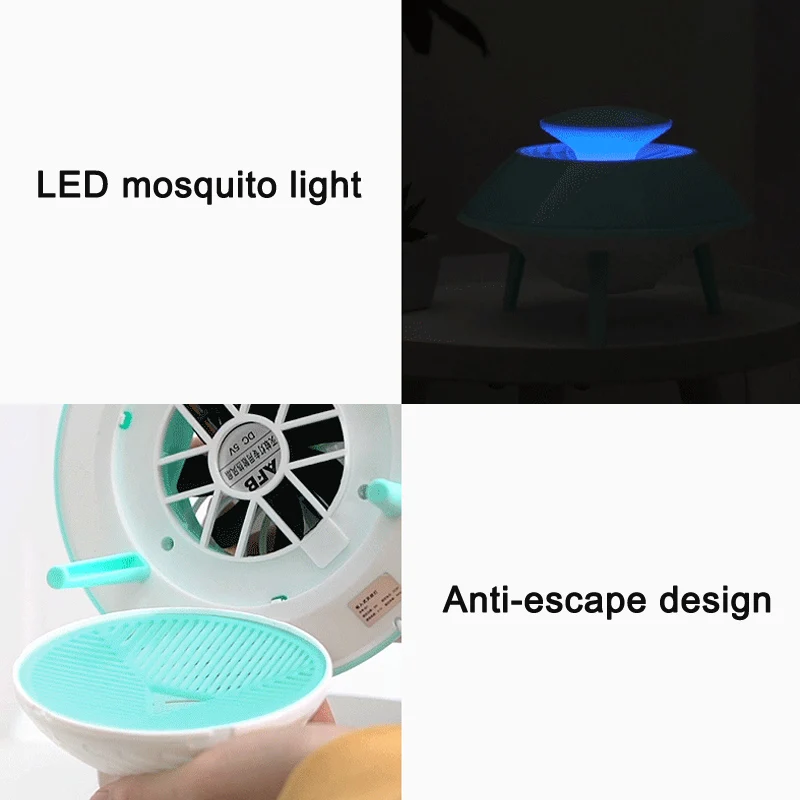 Бытовой москитный убийца Москитная лампа с питанием от USB светодиодный Mute Fly Bug Dispeller DC120
