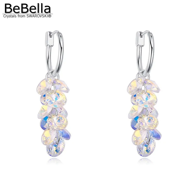 

BeBella crystal cluster dangler earrings made with Crystals from Swarovski fashion ear jewelry for women lover girls gift 2018