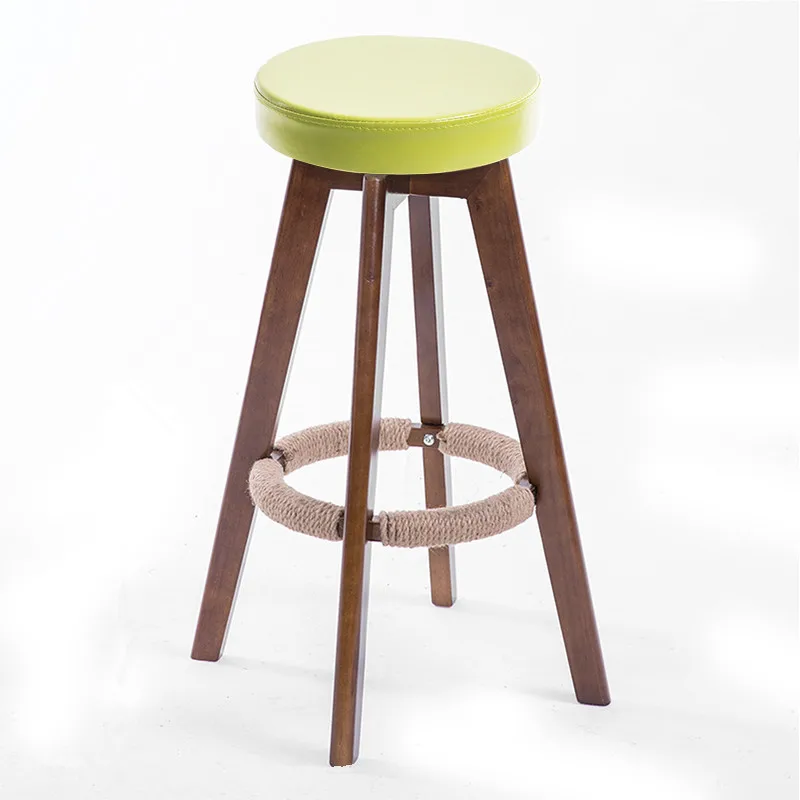  Wooden Rotate Seat Chair High Stool Bar Kitchen Furniture Breakfast Stool Nordic Simple Style Indus - 32958820546