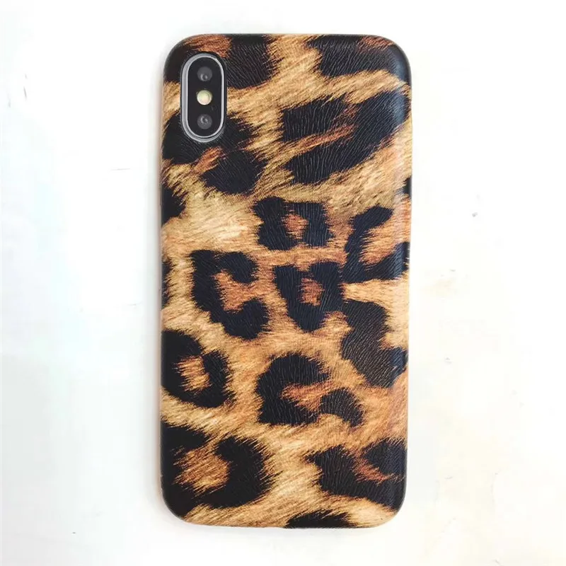Retro Leopard PU Leather Phone Case for iPhone XSMAX Case for iPhone XXR66S78Plus Case Luxury Soft Cute Cover Silicon Matte08