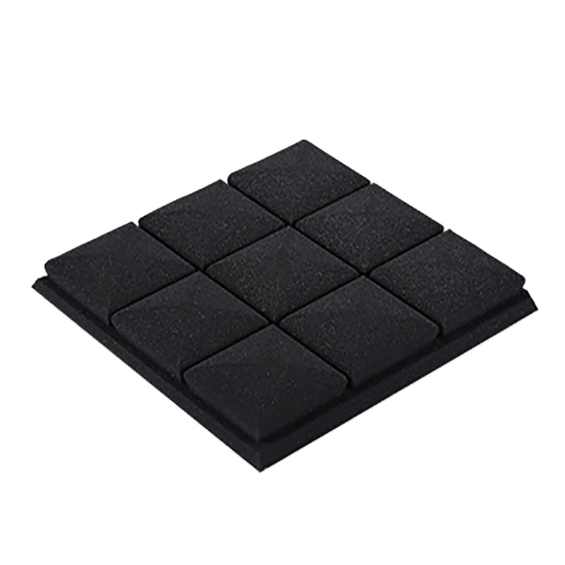 Черный 25X25X5 см обои стикеры практичная акустическая пена панель звукопоглощение губка студия Ktv Гостиная Бар звукоизоляция S - Цвет: Черный