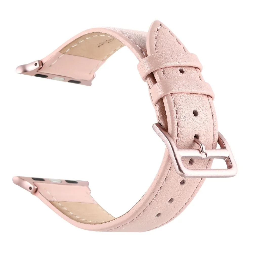 Ремешок из натуральной кожи для Apple Watch I 38 мм и 42 мм|pink watch band|band for apple watchwatch band |