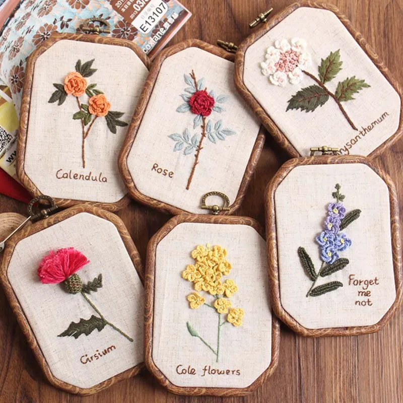 3d Diy Flower Embroidery Kits Needlework Cross Stitch Sets With