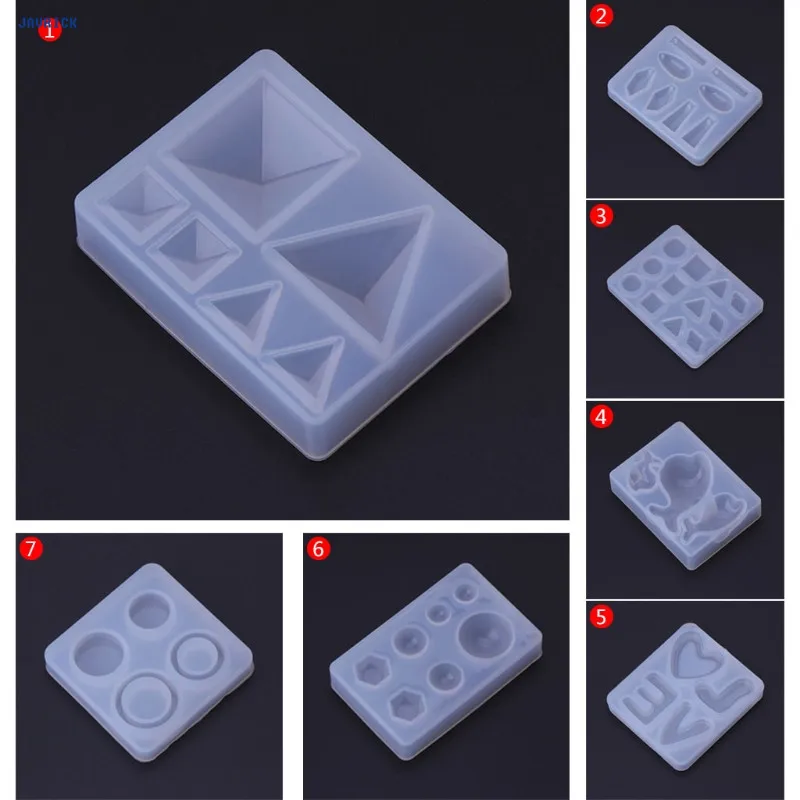 JAVRICK Silicone Mold DIY Jewelry Making Geometric Crafts Mirror Decorative Epoxy Resin Fondant Cake Decorating