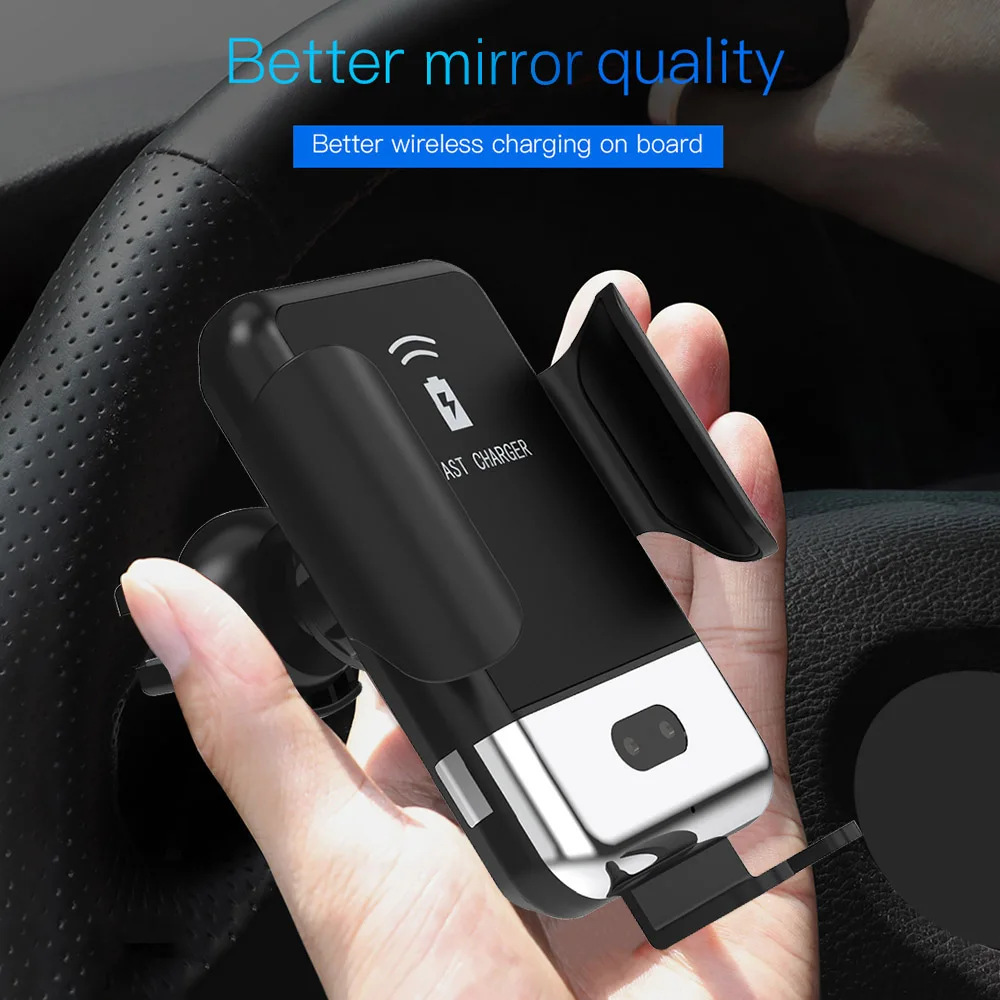 10 Вт Qi автомобильное беспроводное зарядное устройство автоматический зажим Быстрая зарядка автомобильный инфракрасный датчик держатель для телефона для iphone X Xs Xr 8 Plus