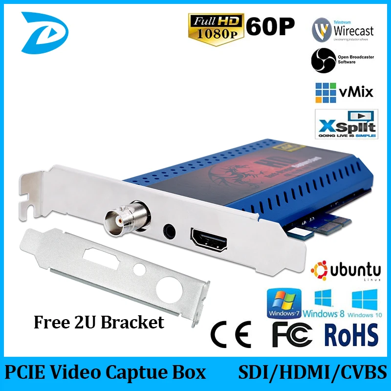 Запись 1080p HD видео HDMI/SDI/CVBS подключение PCI E захват Linux Hdmi/SDI Карта видеозахвата
