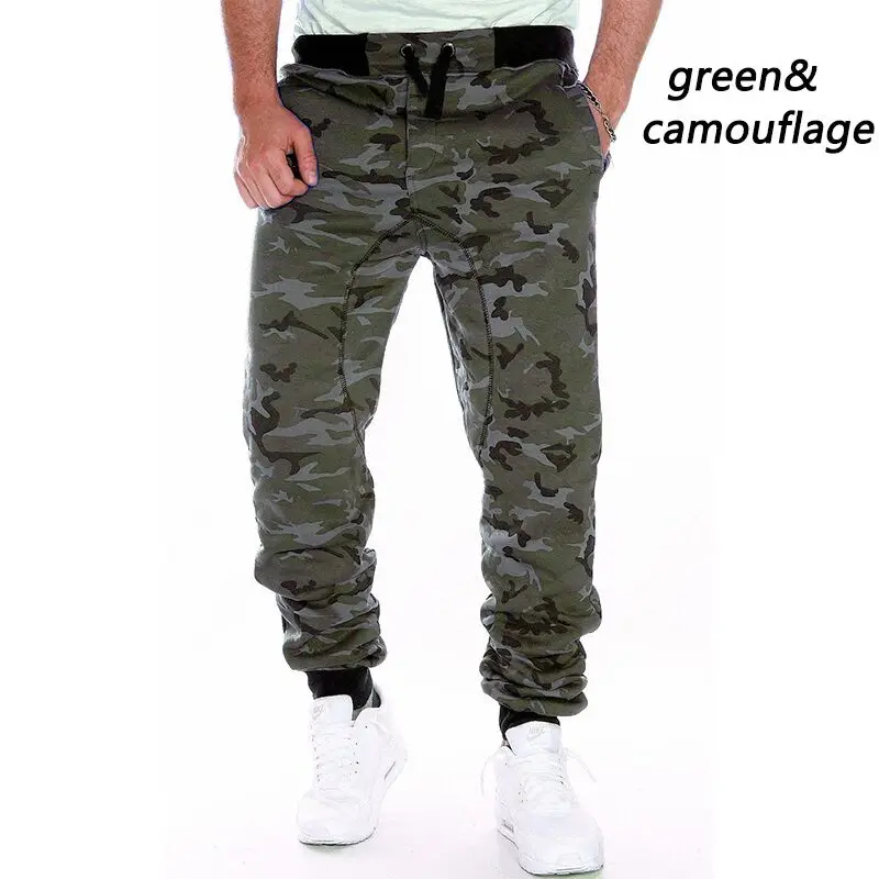 ZOGAA Весенние Новые 7 цветов мужские камуфляжные брюки для бега спортивные брюки для фитнеса спортивные брюки для бега армейские плюс размер S-3XL - Цвет: Армейский зеленый