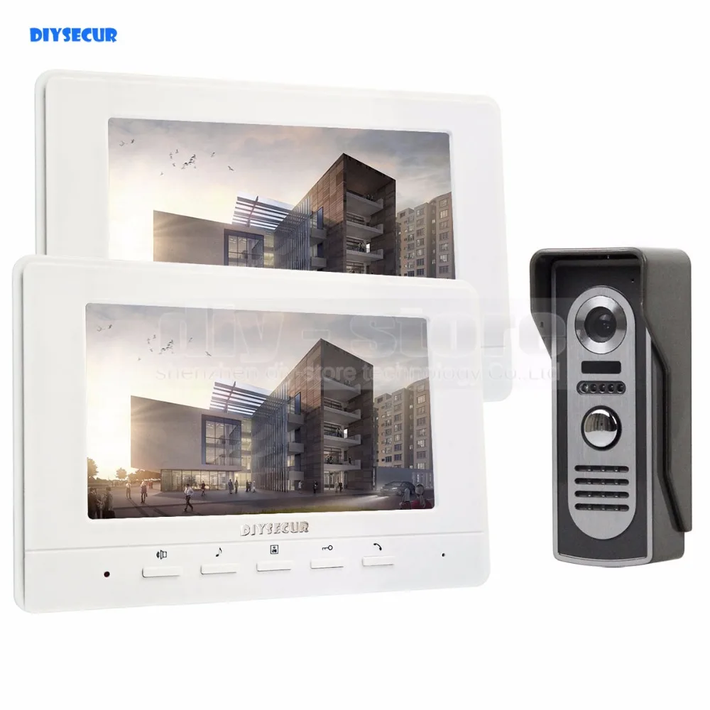 

DIYSECUR 7inch Video Intercom Video Door Phone 600TV Line IR Night Vision Outdoor Camera 1 v 2 for Home / Office Security System