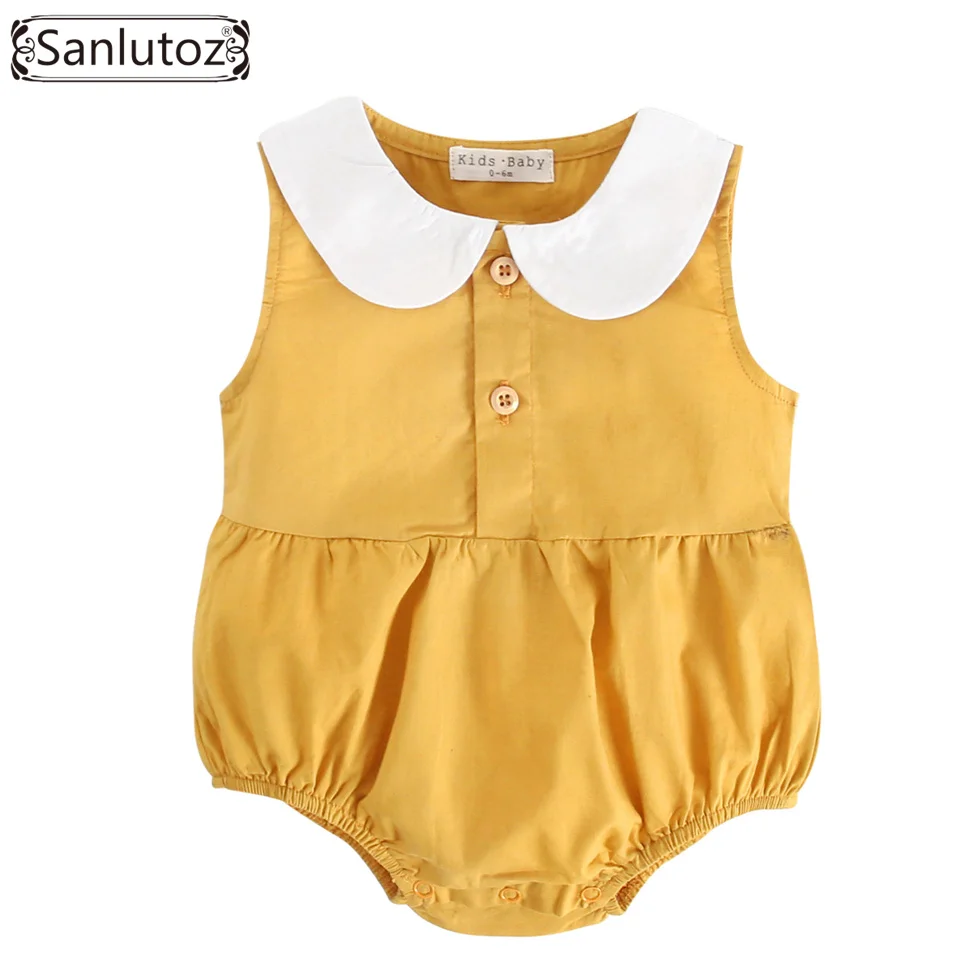Sanlutoz/одежда для малышей Летняя Одежда для новорожденных девочек Детские боди из хлопка для малышей, костюм - Цвет: as the picture