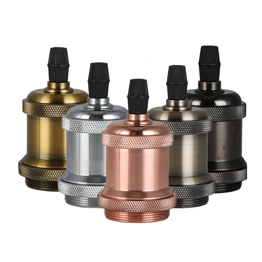 

5 Lamp head Color Vintage Edison Lamp Base light Aluminum Light Socket E27 Screw Bulb base Retro Fittings lamp holder