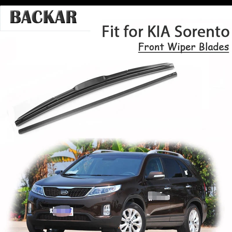 BACKAR 2pcs Auto Car Front Windshield Rubber Wiper Blades For Kia Sorento 2018 2017 2016 2015 2014-1993 Accessories | Автомобили и