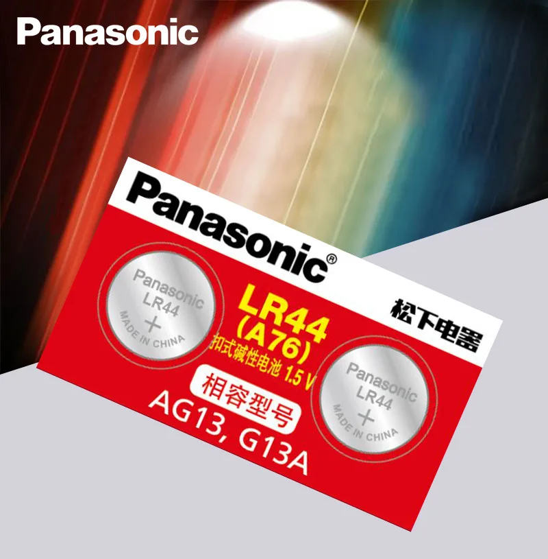 Panasonic комплект из 2 предметов 1,5 V кнопочный элемент Батарея lr44 Литиевые Батарейки-таблетки A76 AG13 G13A LR44 LR1154 357A SR44