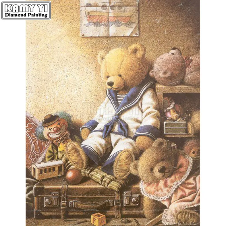 

DIY Teddy bear 5D square diamond painting cross stitch home decor wall painting diamond embroidery crafts diamond mosaic LK1