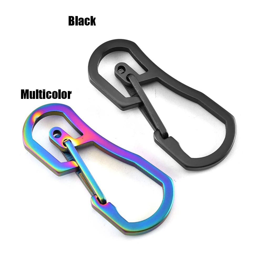 

1Pcs Titanium Plating Camping Keyring Hang Buckle Hook Carabiner Carabiner Camping Clip Outdoor Key Ring Clip Keychain Holder