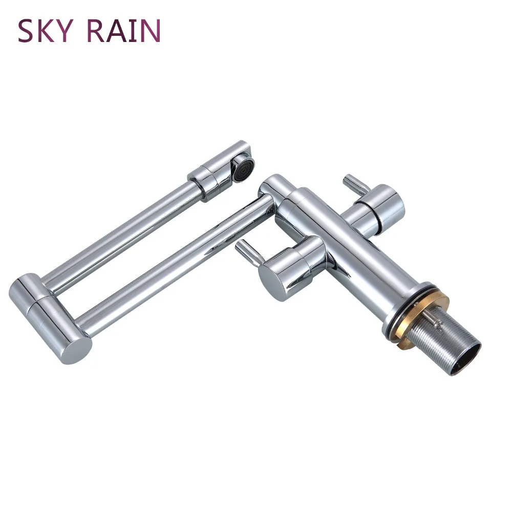 SKY RAIN Modern Design Hot And Cold Stainless Steel Folding Faucet Tap Dual Lever Waterfall Taps SKY RAIN Modern Design Hot And Cold Stainless Steel Folding Faucet Tap Dual Lever Waterfall Taps