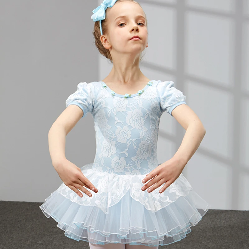 

2018 Ballet Dance Dress Hot Girl Kids Costumes Blue/Pink Embroidery&Tulle Skirt Disfraces Leotard Vestido Ballet Ballet Tutus