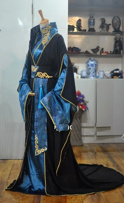 Мужской костюм ханьфу черный синий для косплея 1628|hanfu costume|costume hanfuhanfu cosplay |