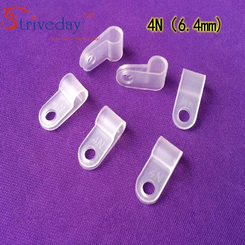 

100pcs/lot White Black Type R Line deduction Type R Line Card Clamps 4N Cable management buckle Beam Clamps 6.4MM Retaining clip