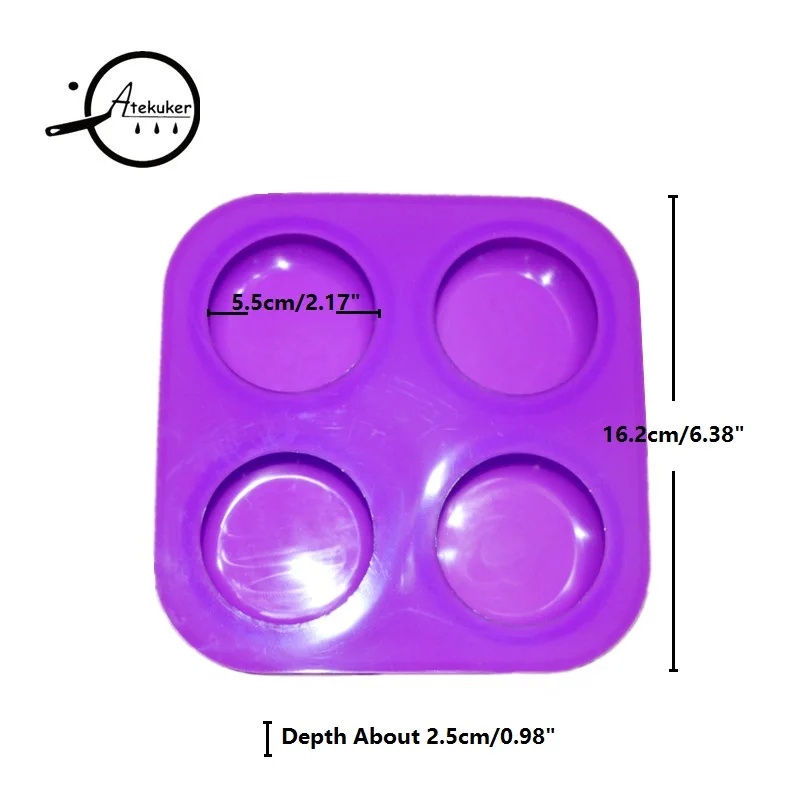 Atekuker поделка круглой формы силиконовые формы для мыла изготовление ручной работы формы мыла