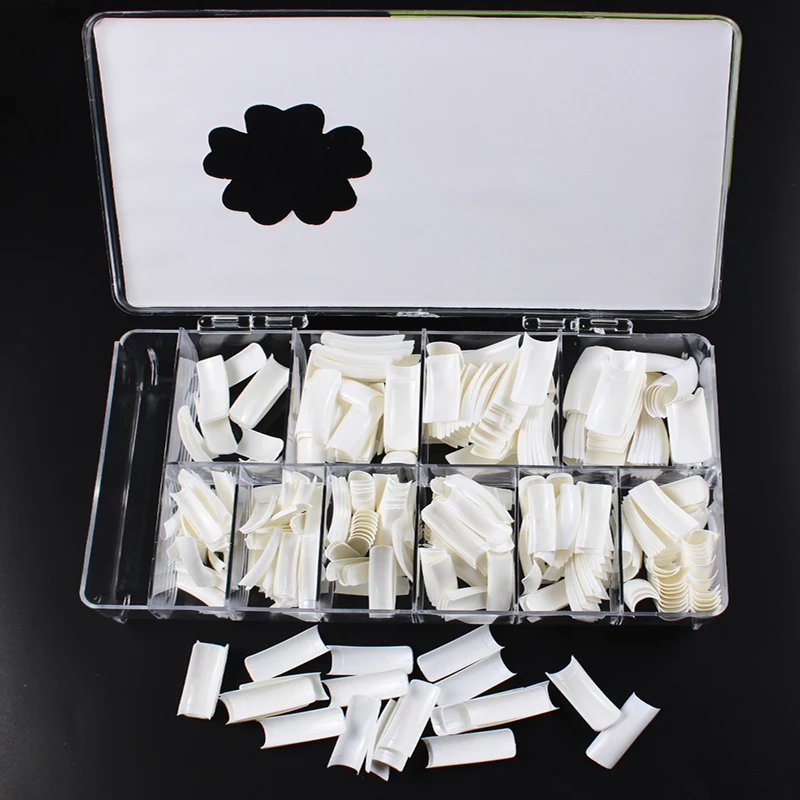 

Beauty Women Nail Tips 500 Pc Clear White Natural Fake Nails Art French Style Acrylic Manicure Tools 500 tips Fake Nail