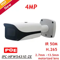 Новый DH 4MP POE IP Камера IPC-HFW5431E-ZE 2,7 мм ~ 13,5 мм Моторизованный объектив ИК 50 m IP67 Поддержка SD карты 128g безопасности Камера