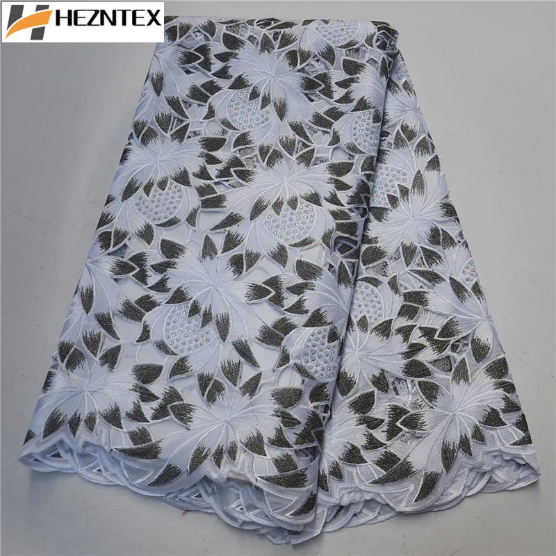 

African Lace Fabric Swiss Voile Laces Fabrics 2019 High Quality Cotton Lace Fabric Punch Design French Laces Fabric PSA572-1