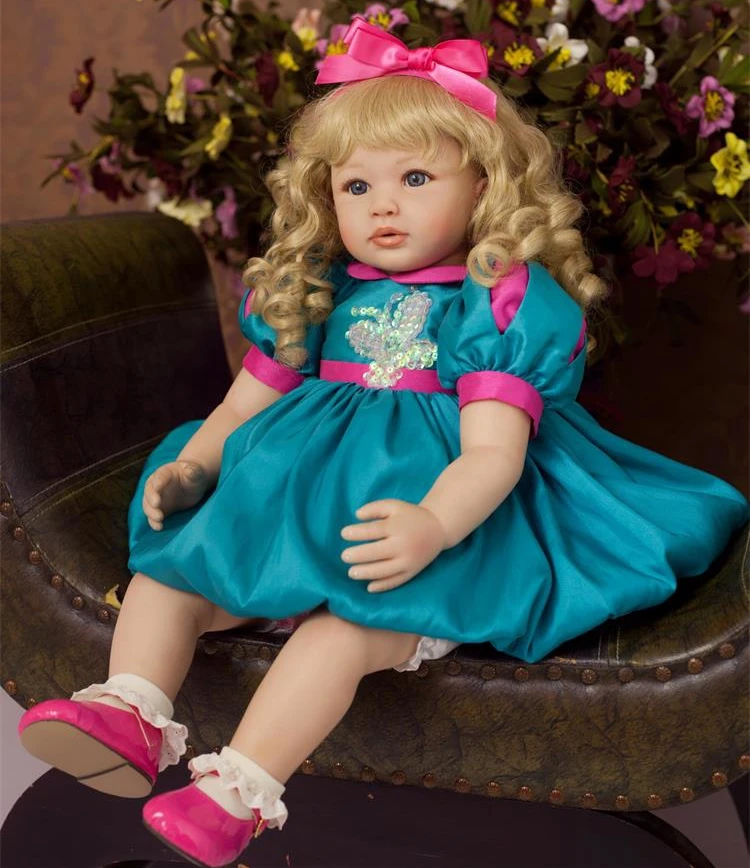 

Noble Princess reborn baby doll 24" 60cm blond girl silicone vinyl reborn dolls L.O.L children surprises gift bebe reborn