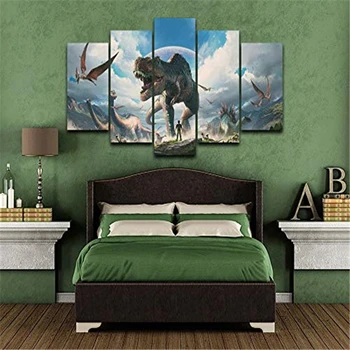 

Canvas Painting Home Decor Wall Art Framework 5 Pieces Jurassic Park Dinosaurs Pictures for Living Room HD Prints Animal Poster
