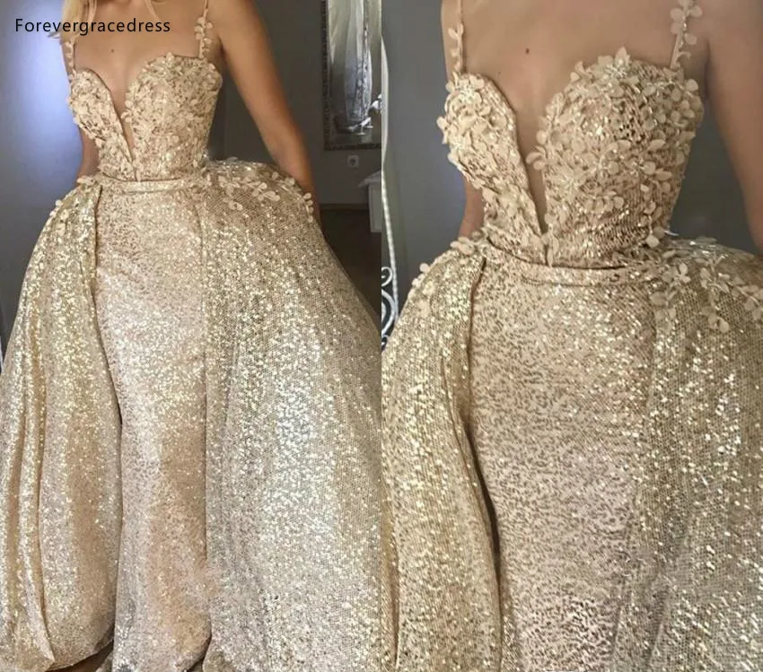 Luxe Champagne Avondjurken Met Afneembare Rok Formele Vrouwen Holiday Wear Celebrity Partij Jassen Plus Size Custom Made Luxe Champagne Avondjurken Met Afneembare Rok Formele Vrouwen Holiday Wear Celebrity Partij Jassen Plus Size Custom Made