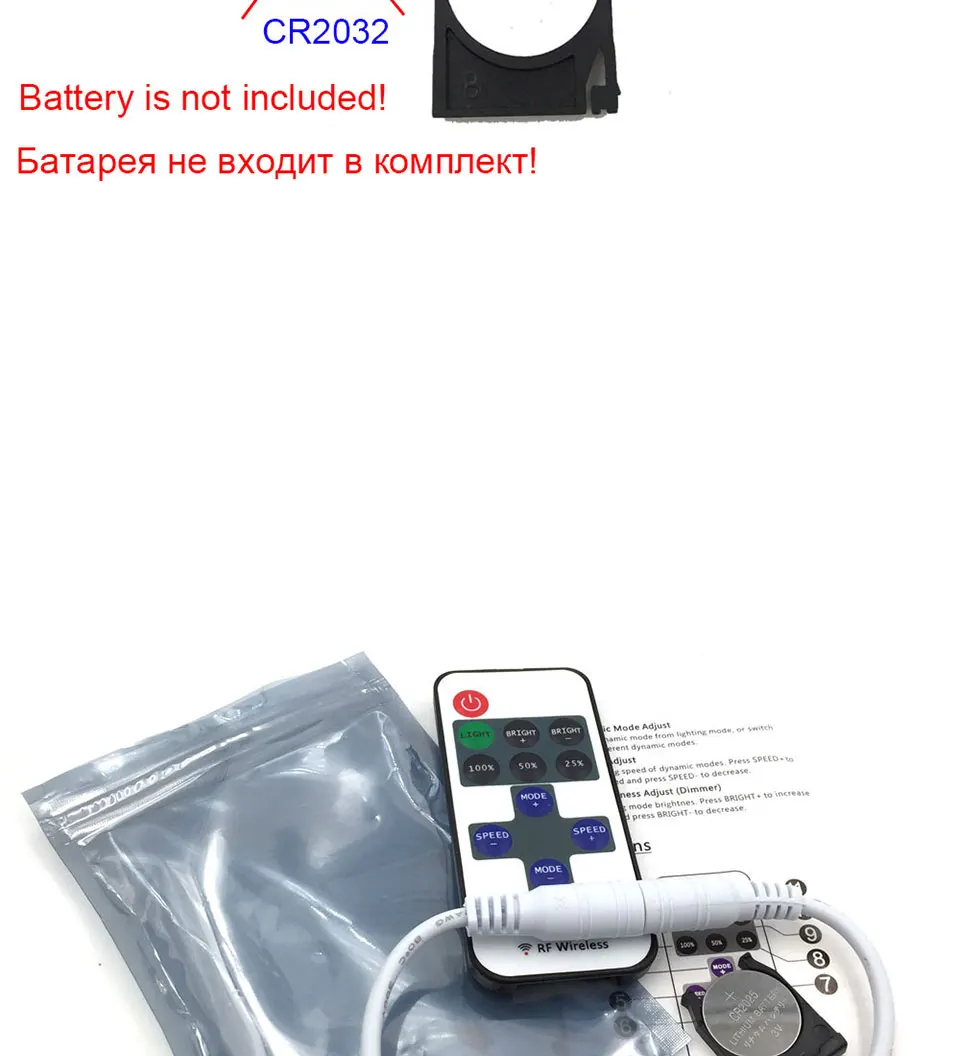 5-24V Mini RF Wirleless LED Controller 5V 12V 24V Dimmer for LED Strip Lamp Bulb Lights Dimming DC Wire Connector Remote Control (8)