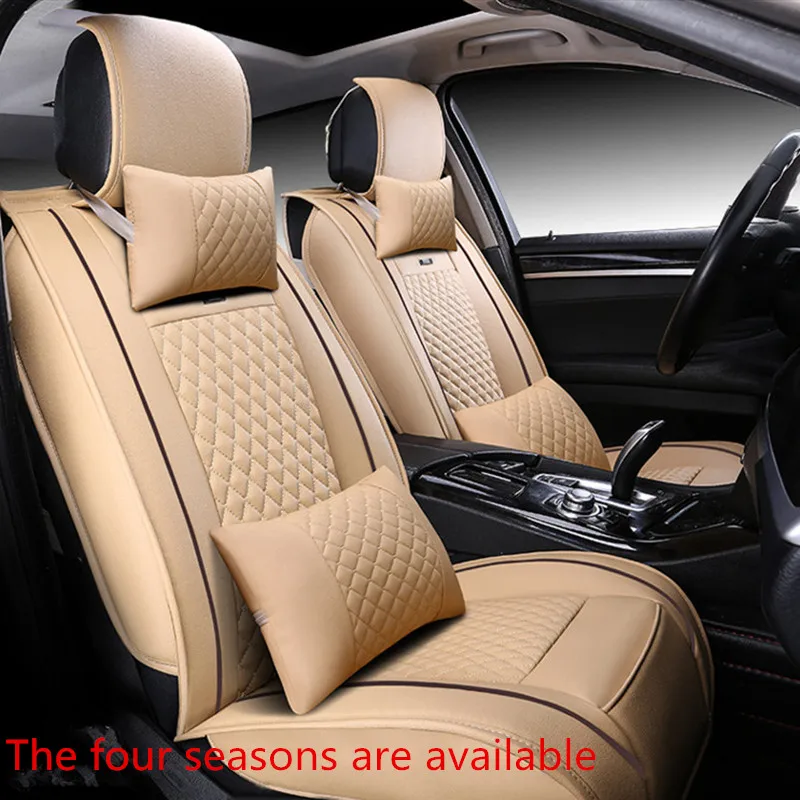 

Brand New styling Luxury Leather Car Seat Covers Front & Rear Complete Set for Universal 5 Seat Car Four Season