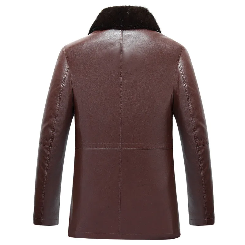 2018 Zvaqs Xt225 Black brown Amovible Col Veste Velours Vestes En Cuir Épais De Hiver 3xl Chaud Hommes Couro Jaqueta Fourrure Plus 0N8Ovwmn