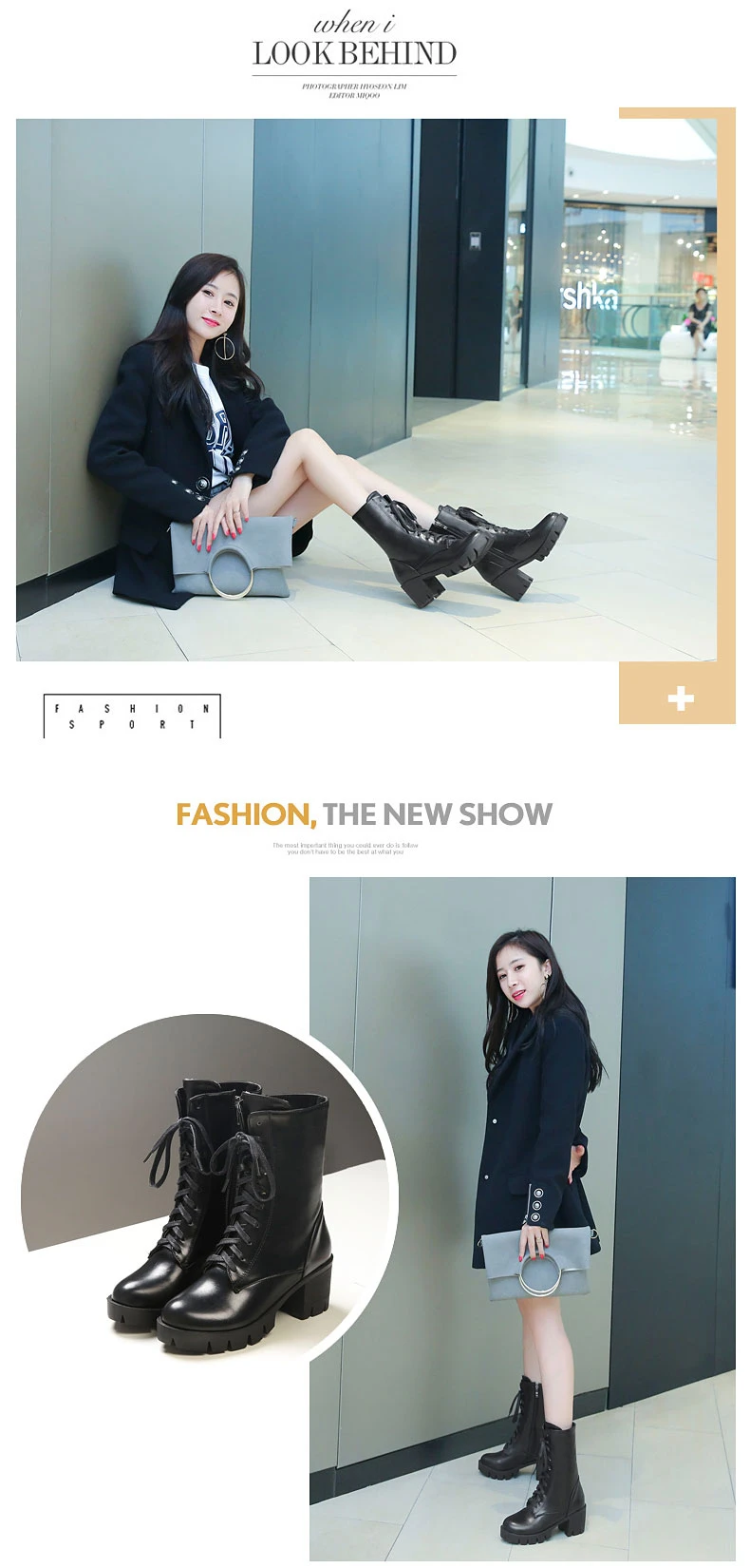 RQFF Brand Ankle Boots Women With Box Big size34-43 Fur Shoes Woman Winter Leather Plush High Heel Boot Female Ladies Black Shoe (4)