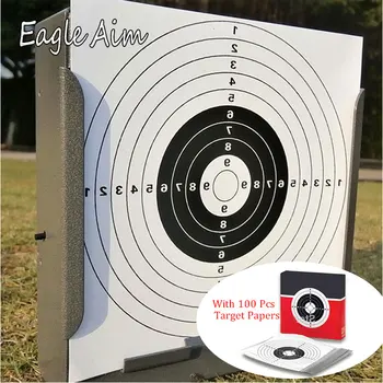 

Tactical Hunting Airsoft 14X14X4cm Airgun Target & Square Pellet Trap W. 100 Pcs Target Papers/Also ForPaintball /Improving Sho