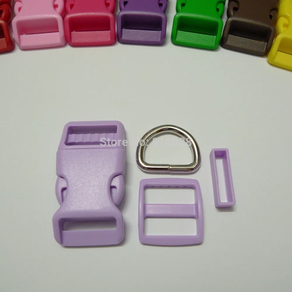 

25 Sets 1'' 25mm #12 LAVANDER COLOR Dog Collar Hardware Curved Side Release Buckle Set