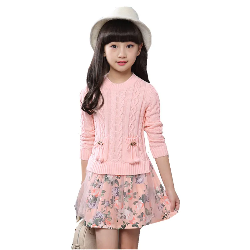 Child Girls Sweaters Dress Outerwear Knited Clothes Girl Sweater Tops