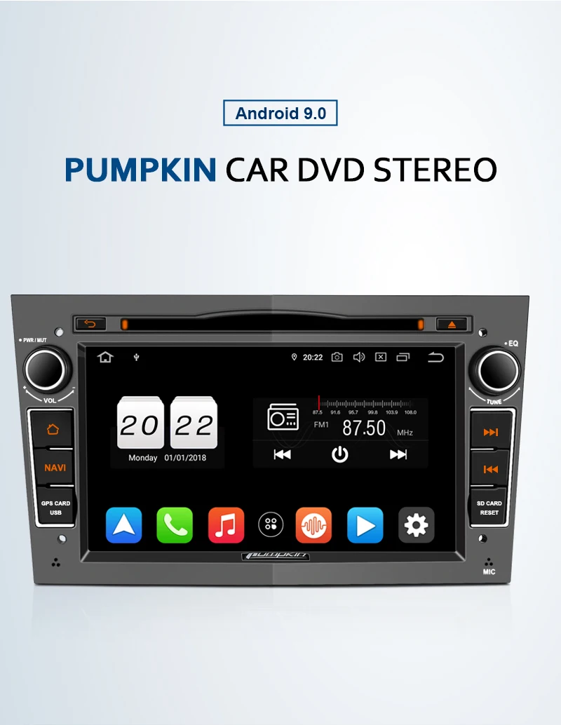 Sale Pumpkin 2 Din 7"Android 9.0 Stereo For Opel/Corsa/Astra Car Multimedia DVD Player GPS Navigation Wifi OBD2 DAB+FM Radio Headunit 1