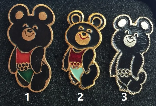9 نمط الدقة 1980 السوفياتي كابيتال أولمبياد موسكو التميمة الدب ميشا ميشا شارة اللون سلسلة Pins Badges Aliexpress