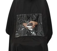 Pro 1Pcs Salon Hairdressing Apron Wrap Black Hair Cutting Cape Barber Gown Styling Tools With Phone Viewing Window 150 * 170cm