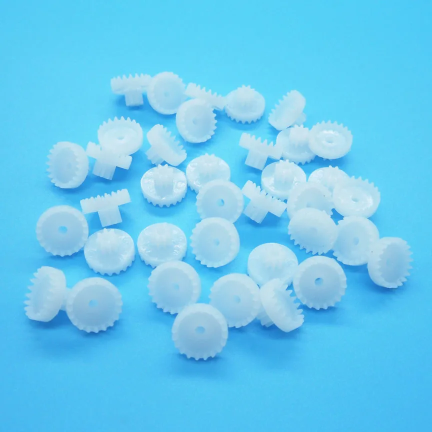 

C20082A 0.5M Double-layer Plastic Crown Gear Motor Fitting Parts DIY Toy Model Accessories 100pcs/lot