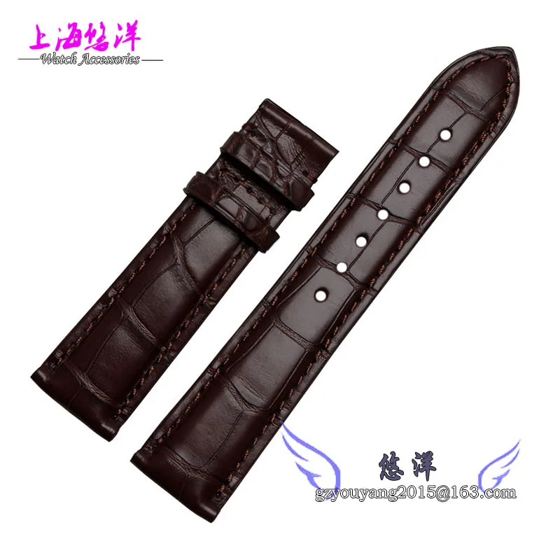 Crocodile leather hand strap male series available eccentric Senator 20 22mm Black Brown