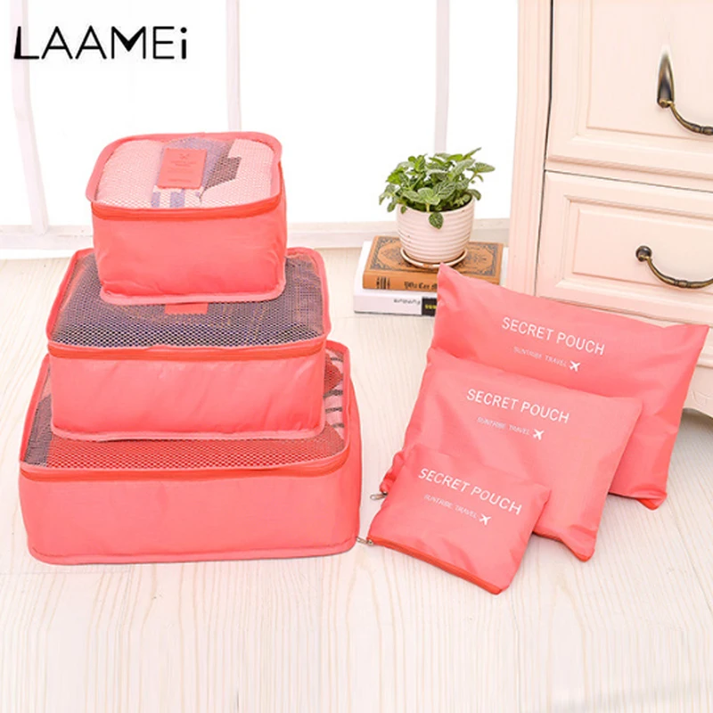 

Laamei 6PCs/Set Travel Accessories Luggage Pouch Organizer Portable Storage Bag Travel Bag For Clothes Functional Travel Bags