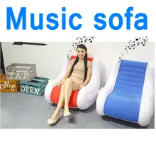 Inflatable music sofa music chair air bean bag relax living room chair blue and red home