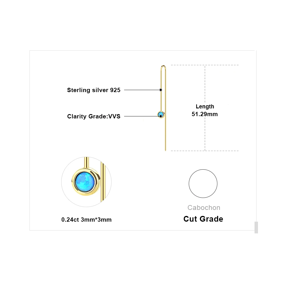 Jewelrypalace классический 0.2ct создан опал Висячие серьги 925 серебро Ювелирные