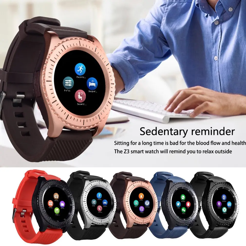 Z3 Bluetooth Smartwatch Фитнес трекер Шагомер с анти пот группа поддержка сим карты